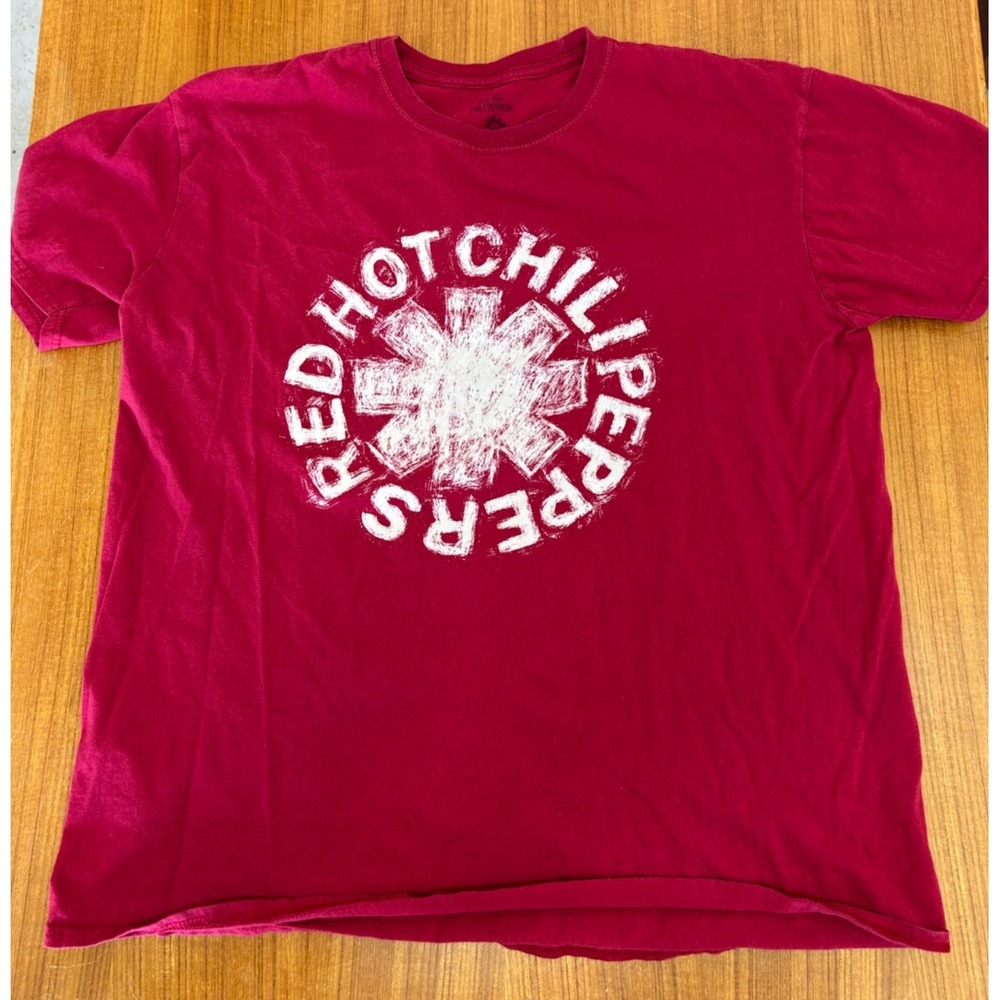 Red Hot Chili Peppers Shirt Mens XL Burgundy Red Asterisk Logo Graphic Band Tee